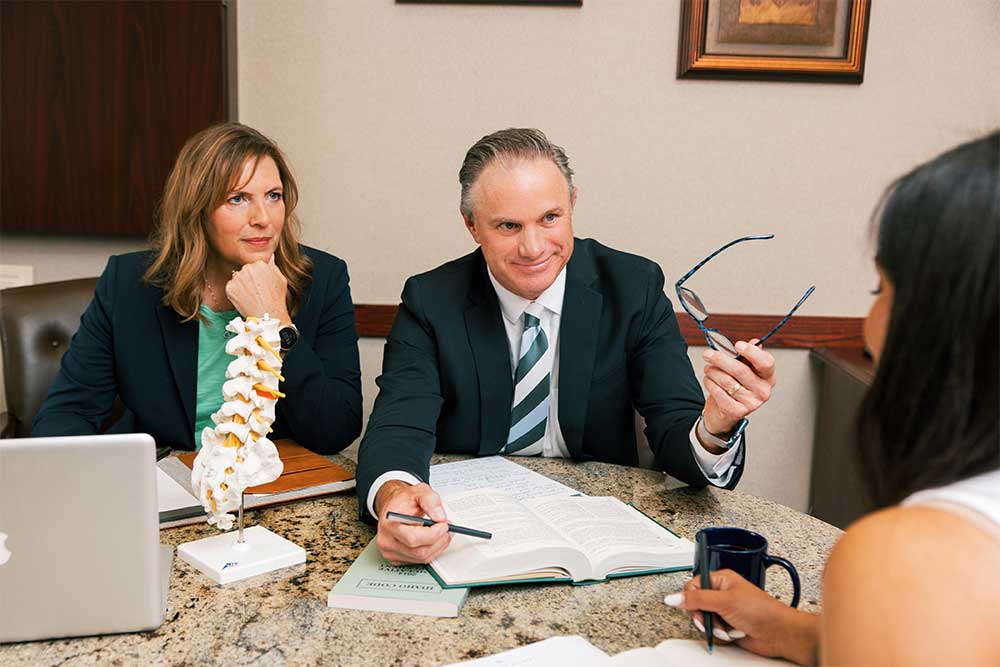 Photo of our attorneys during discussion